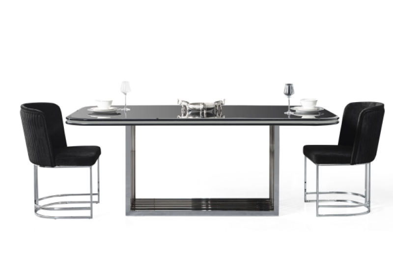 TESLA SİYAH YEMEK ODASI