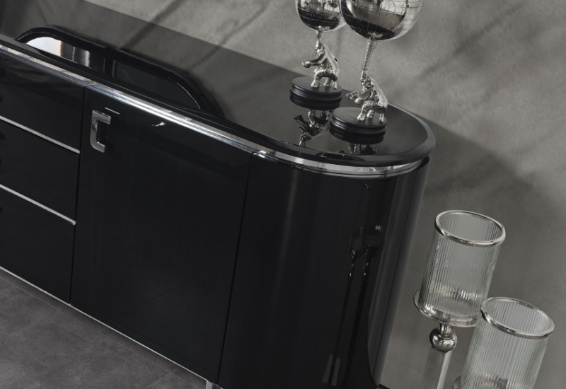 TESLA SİYAH YEMEK ODASI