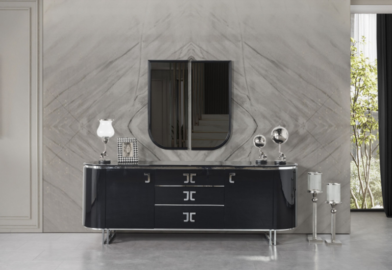 TESLA SİYAH YEMEK ODASI